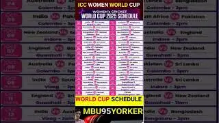 ICC Women&rsquo;s World Cup 2025 Schedule | Full Fixtures 🔥 #ICCWomensWorldCup #Cricket2025 #WomensCricket