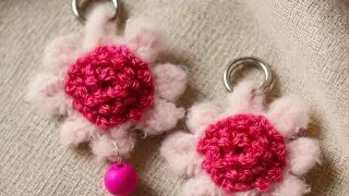 🌸🧶 Beautuful EASY croched FURRY FLUFFY FLOWER 3D new design TUTORIAL