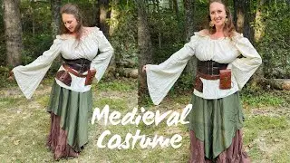 Medieval Renaissance Dress &ndash; Women&rsquo;s Costume with Corset Belt & Accessories