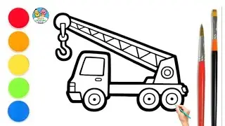 How to Draw and Color a Crane and Bulldozer | Easy Drawing for Kids 🚜 🚨#stepbystep#kids