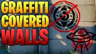 Where to search for a graffiti-covered wall at Hydro 16 or near Catty Corner in Fortnite