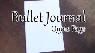 Bullet Journal Quote Page