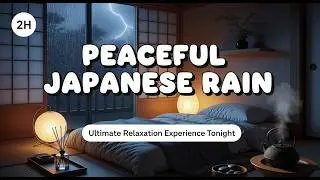 【2H】Heavy Rain Through Japanese Sliding Door at Night 🌧️ | Deep Sleep & Instant Stress Relief
