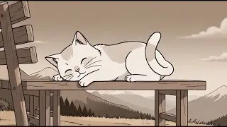 Cat sleeping - relaxing music to study