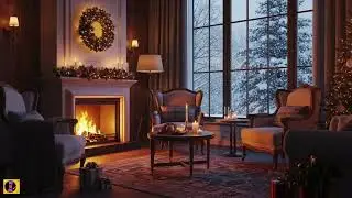Soothing Christmas Piano Music ❄️ Warm Fireplace Sounds | Cozy Winter Cabin