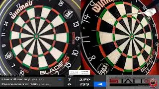 180 ONLINE DARTS, 8 legs, Liam Bradley vs Darren Carroll