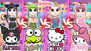 My Talking Angela’m 2 💗 Kuromi vS Keroppi vS Hello Kitty 💖 vS My Melody Cosplay 🌈💋😻