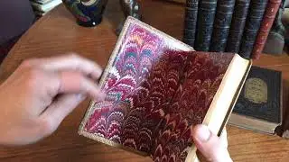 Embossed leather bindings x 10 collection 19th century beautiful old books A+
