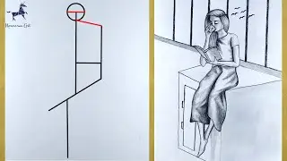 how to draw a girl drinking tea with reading books || how to draw a girl with coffee / reading book