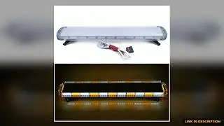 96 LED 51 Light Bar Emergency Beacon Warn 16 Flashing modes Strobe AmberWhite With Horn Display