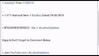 BTV NATIONAL New Update 2nd   Biss Key 22-06-2019 Check Comments