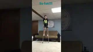 Homemade stilts #shorts #fun #stilts #riding #walking #viral #homemade #fyp #diy #subscribed