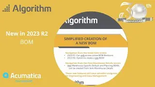 New in Acumatica 2023 R2: Simplified Creation of a new BOM