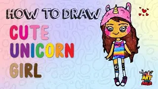 6-year old draws a cute Unicorn girl | Art With Aalia