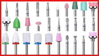 30 Pieces Nail Drill Bits Set Kit with Box, 3/32 Ceramic Nail Drill Bit Set Efile Bits