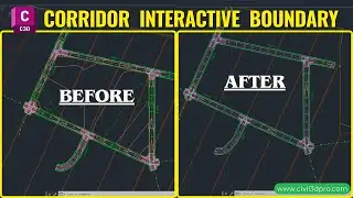 9.5 How to Create Corridor Surface with Interactive Boundary in Civil 3d | Add Hide Boundary