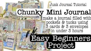 How to make a Quick Mini Journal using 3 Cards & Envelopes. Beginners Tutorial.
