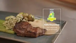 Peter's Farm Kalfsribeyesteak met asperges en ei mimosa