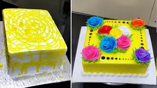 Yellow Gel Perfect 2Kg Square Cake  | Square Shape Cake