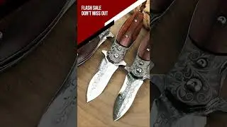 Mini Folding Damascus Steel Blade Pocket Knife