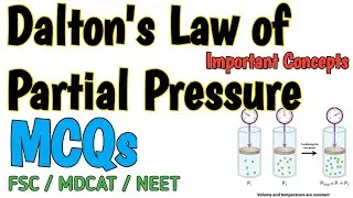 DALTON LAW OF PARTIAL PRESSURE | MCQS | GASES | FSC CHEMISTRY and MDCAT | ECAT| NEET