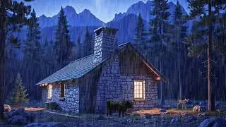 🌧️ Continuous Rain at Cabin | Relaxing Night Sounds for Deep Sleep