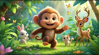 Cute Fluffy Monkey Playing with Animals 🐒 | Jungle Fun | Kids Cartoon Video