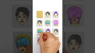 KPop Saja Boys Demon Hunters Cardboard Challenge Puzzle Flip Game ❤️ #shortsvideo #kpop