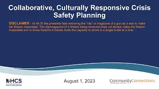 Crisis Safety Plan Development - Please read disclaimer in description