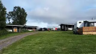 Helikopter op de camping bij Tana Bru