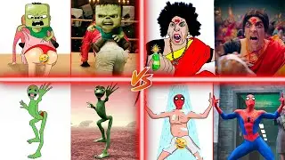 A Minecraft Movie Chicken Jockey Scene Funny Drawing Meme vs SPIDER MAN vs Bam Bhole - Drawing Meme
