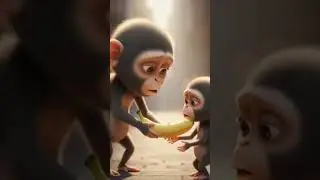 He gave his only banana to another poor,hungry monkey🥹🫡 #youtubeshorts#shorts#3danimation#viralvideo