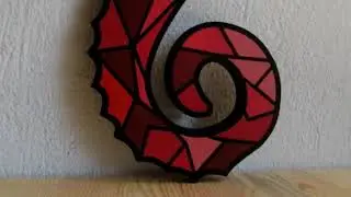 E02 - Corallus &ndash; Geometrik Deniz Atı MDF Ahşap Katmanlı Duvar Tablosu |  El Boyama & Lazer Kesim