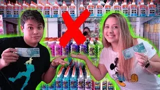 DESAFIO 100 REAIS EM COMPRAS DE SLIME!  DUELO DAS SLIMES Comprando Material Para Slime
