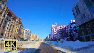 Winter Drive in Magdeburg, Germany 2026 | Snowy City Streets