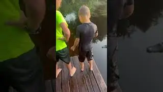 Original video kid pushes brother into pond with gator &ldquo;update in description&rdquo; #trending  #fake