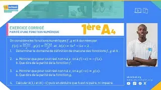 [Maths] 1ère A4 - Parité d'une fonction -  Exercice d'application #1