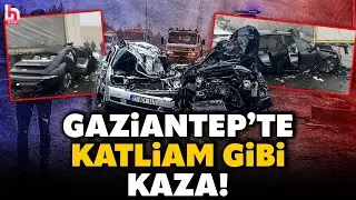 DEHŞET ANLARI! Gaziantep'te korkunç kaza! 8 aracın karıştığı zincirleme kazada ölü ve yaralılar var!