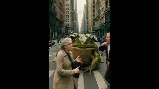 Giant frog in New York city is that real ??? Find the mistake