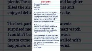 Diary Entry | Diary Entry of 15th Birthday celebration #english