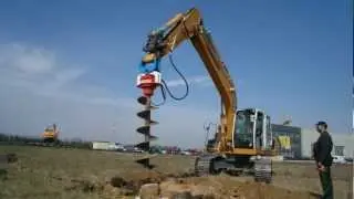 Excavator mounted drill Dawson EMV 300 on Liebherr R916 LC Litronic Classic