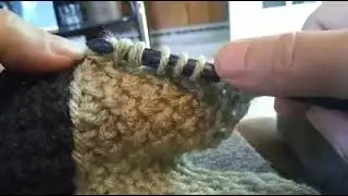 Tunisian color change with Honeycomb Border