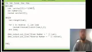 plSql REverseNumber program