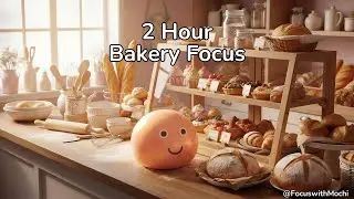 2 Hour Study Session | 25min x 4 Pomodoro | Pastel Bakery Ambience | Focus with Mochi