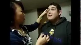Doing Ian's makeup (: