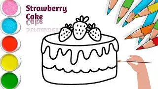 Happy Birthday cake pencil drawing easy | Cake drawing for kids | kids drawing 