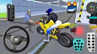 Yellow Brand New Bike Vs Bullet Train 3d Driving Class android game play video || Car Game #cargame