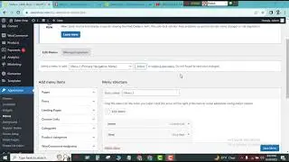 Product Categories not Showing in Add menu items for ecommerce Website