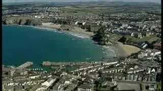 Newquay Beaches and the town from the air..