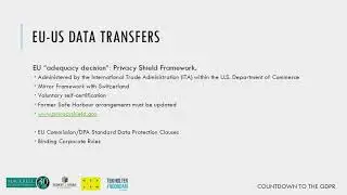 GDPR &ndash; EU US data transfers